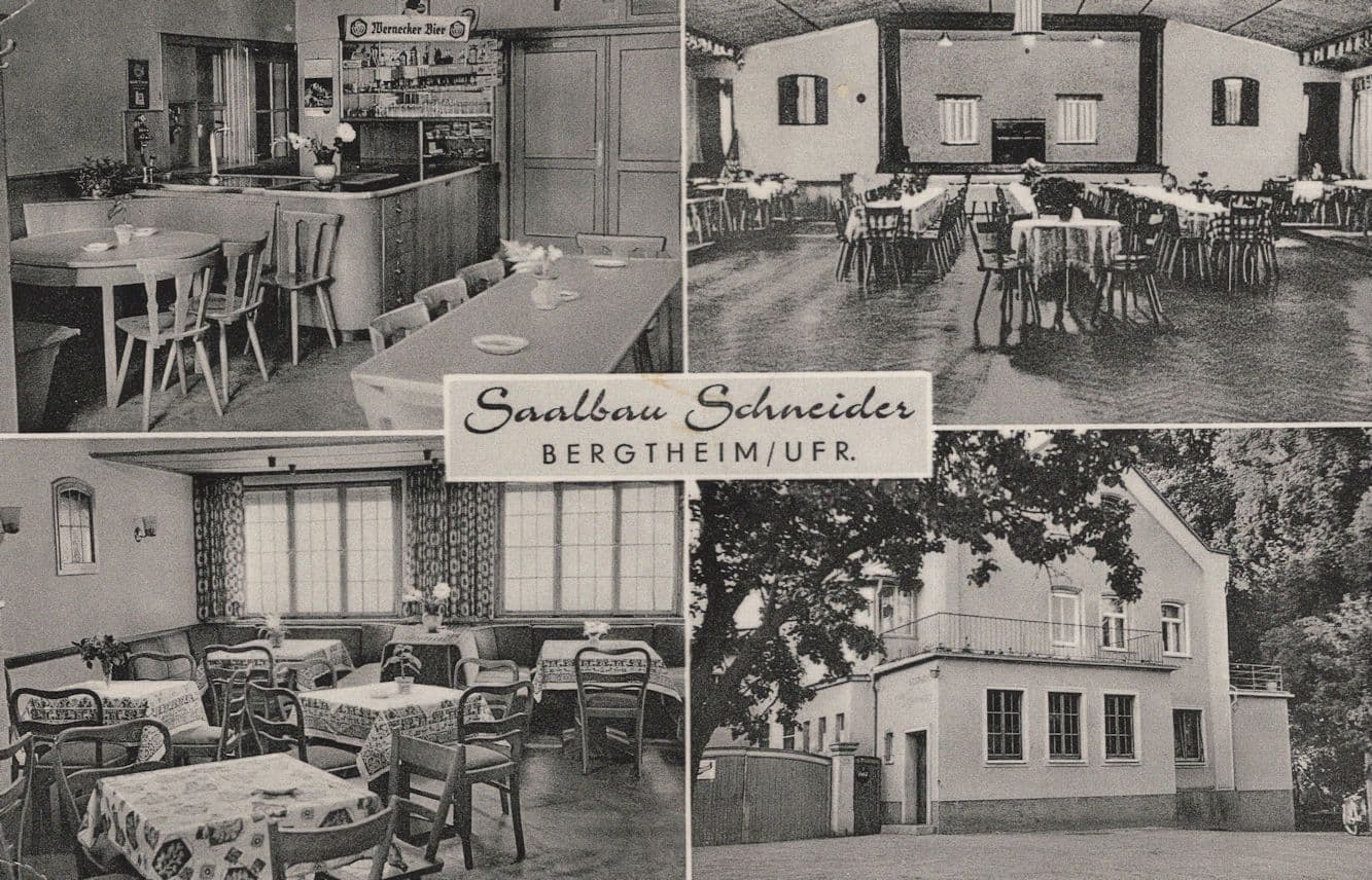 Saalbau Schneider Bergtheim UFR Hotel German Postcard