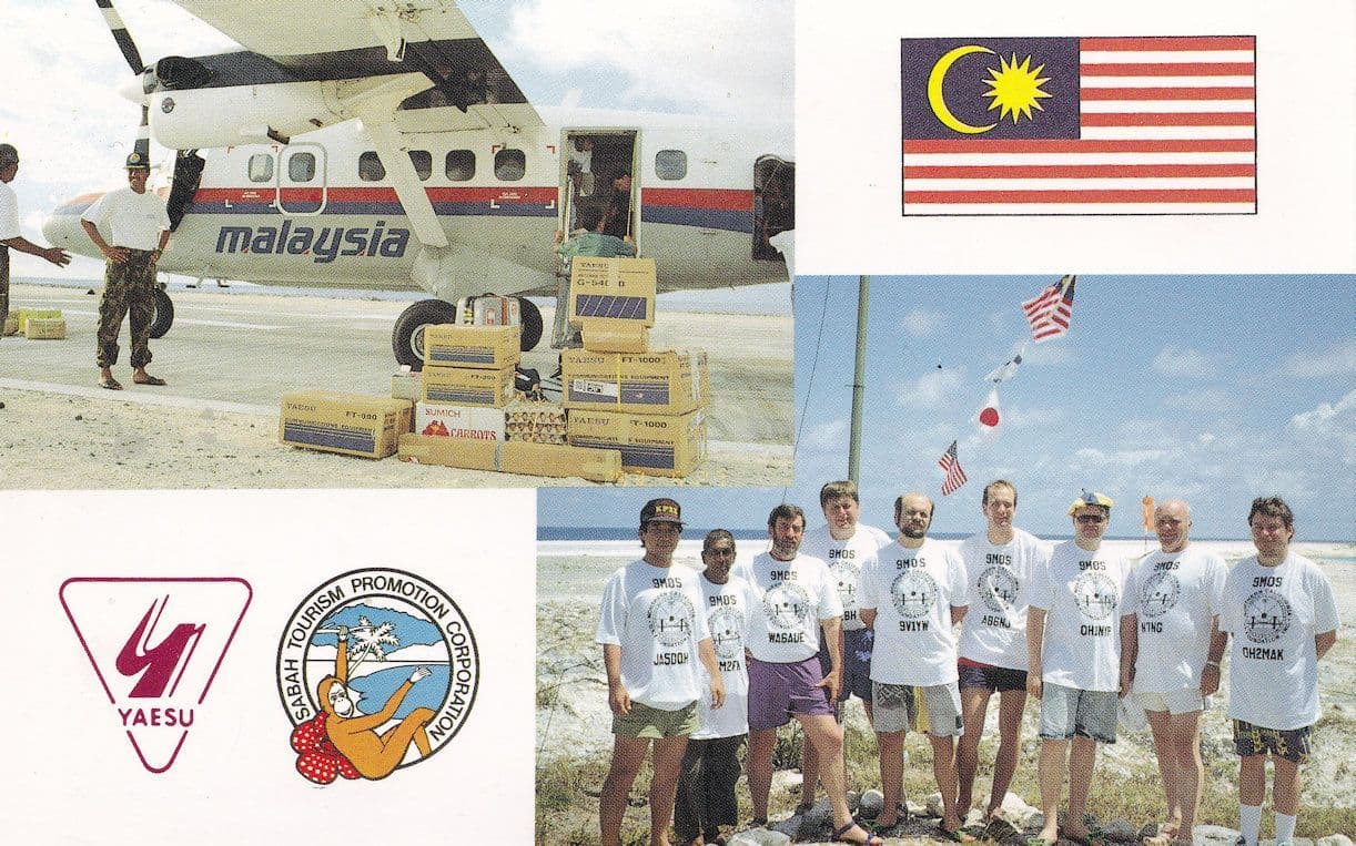 Sabat Tourism East Malaysia Plane QSL Radio Team Postcard Card