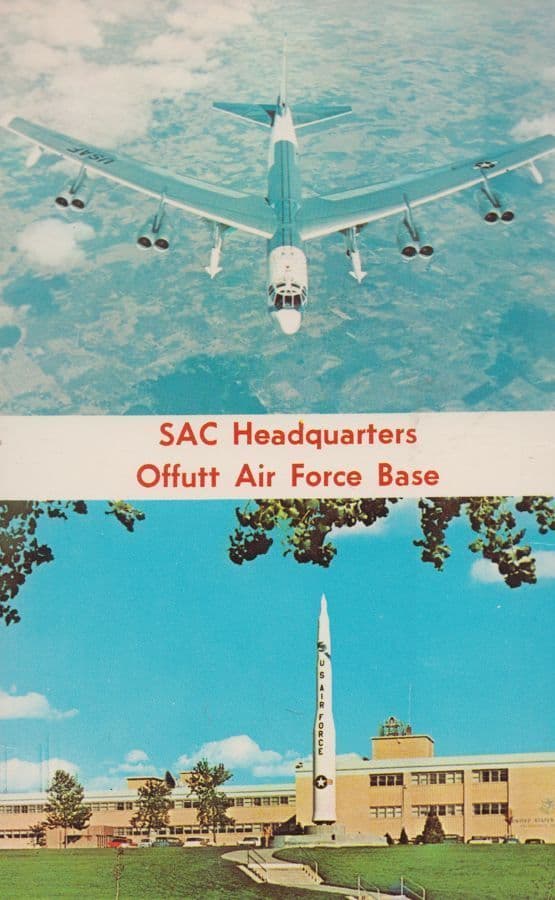 SAC Headquarters Offutt Air Force Base Airport Postcard