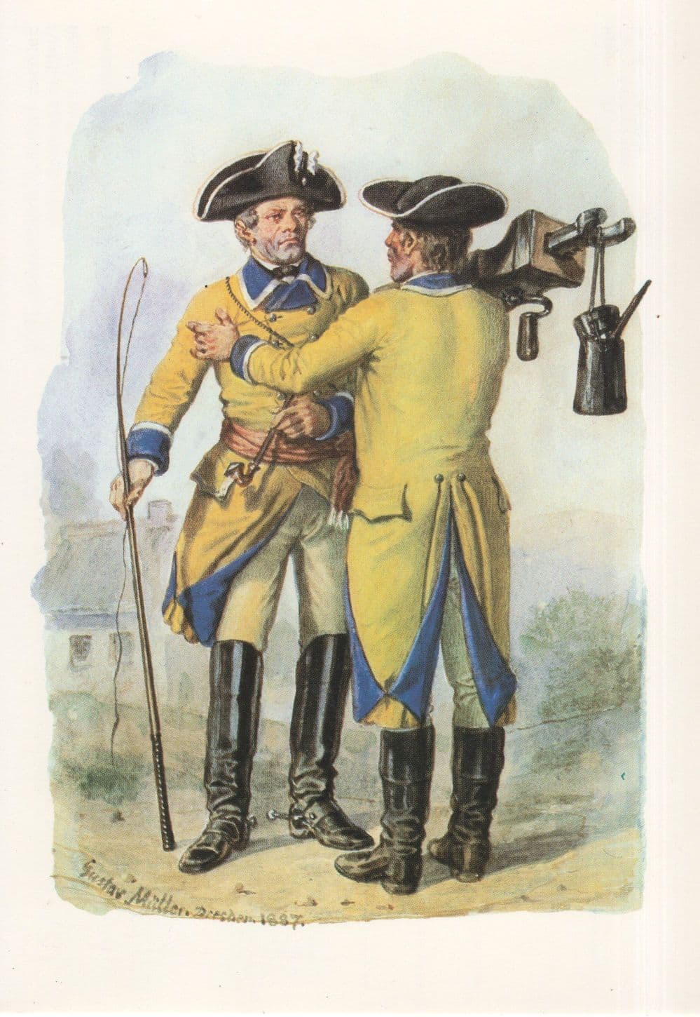 Sachsen Postillion Schirmeister 1800 German Postman Postcard