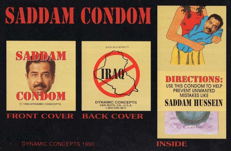 Saddam Hussein Condom Military Advertising Iraq War Postcard