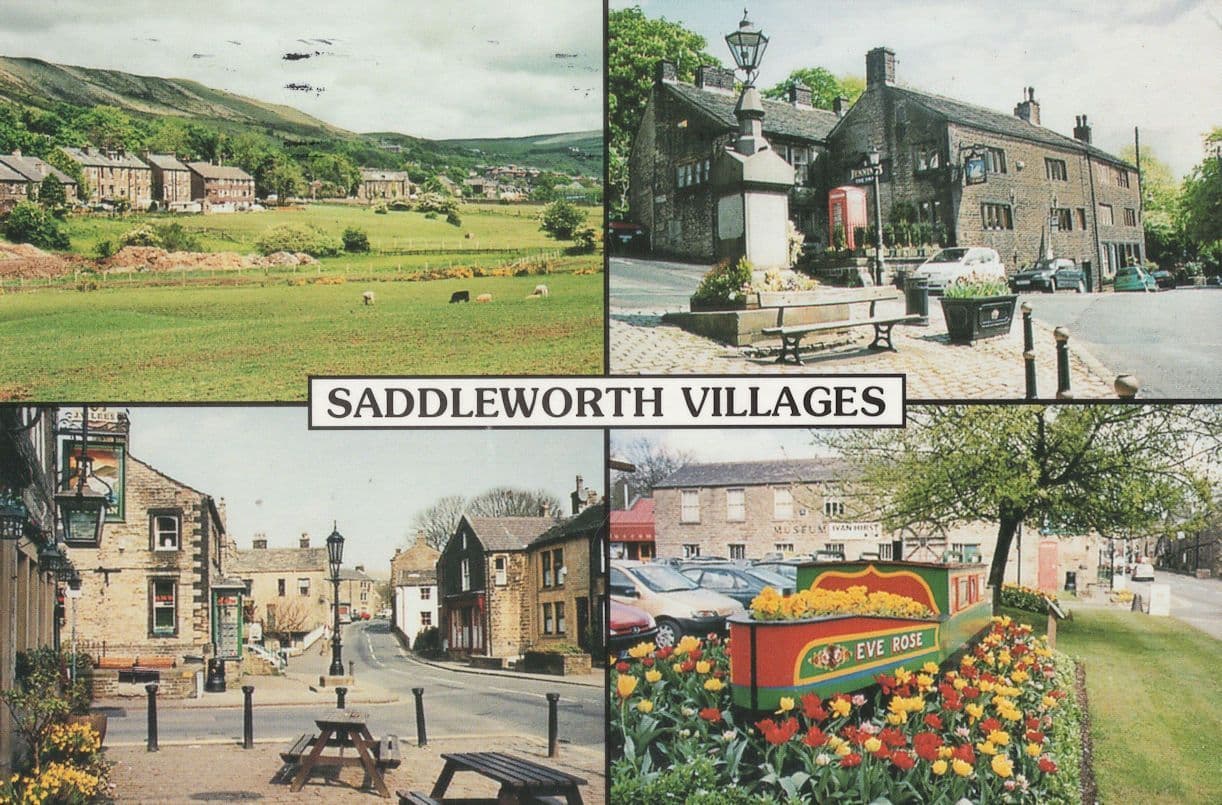 Saddleworth Lancashire Eve Rose Boat Model Diggle Postcard