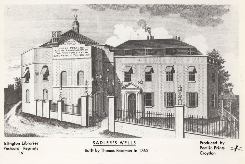 Sadlers Wells in 1700s London Islington Painting Postcard