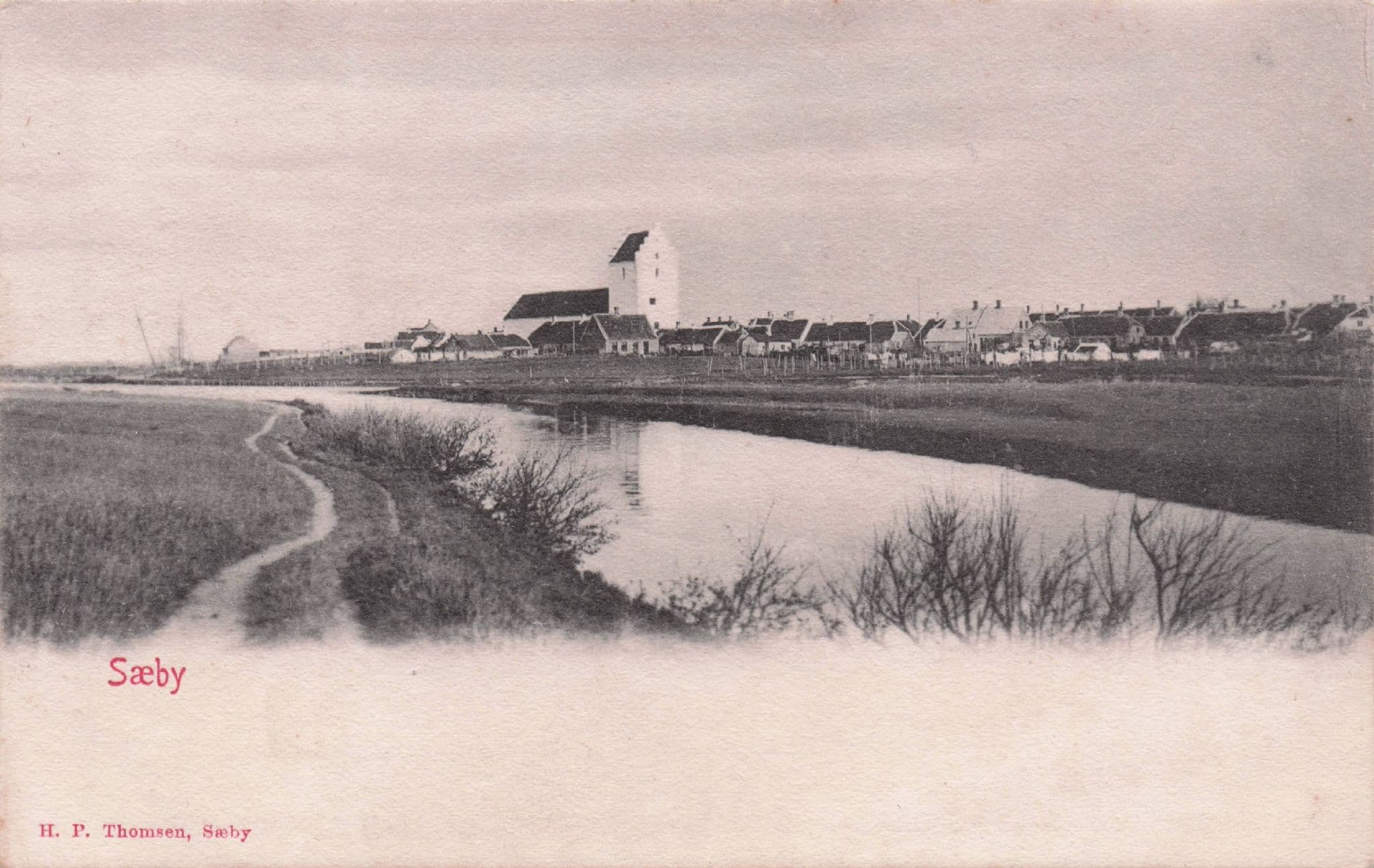 Saeby Denmark River Reflections Lake Antique Postcard