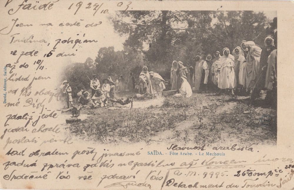 Saida Fete Arab Middle East Cooking Le Mechouis Old Postcard