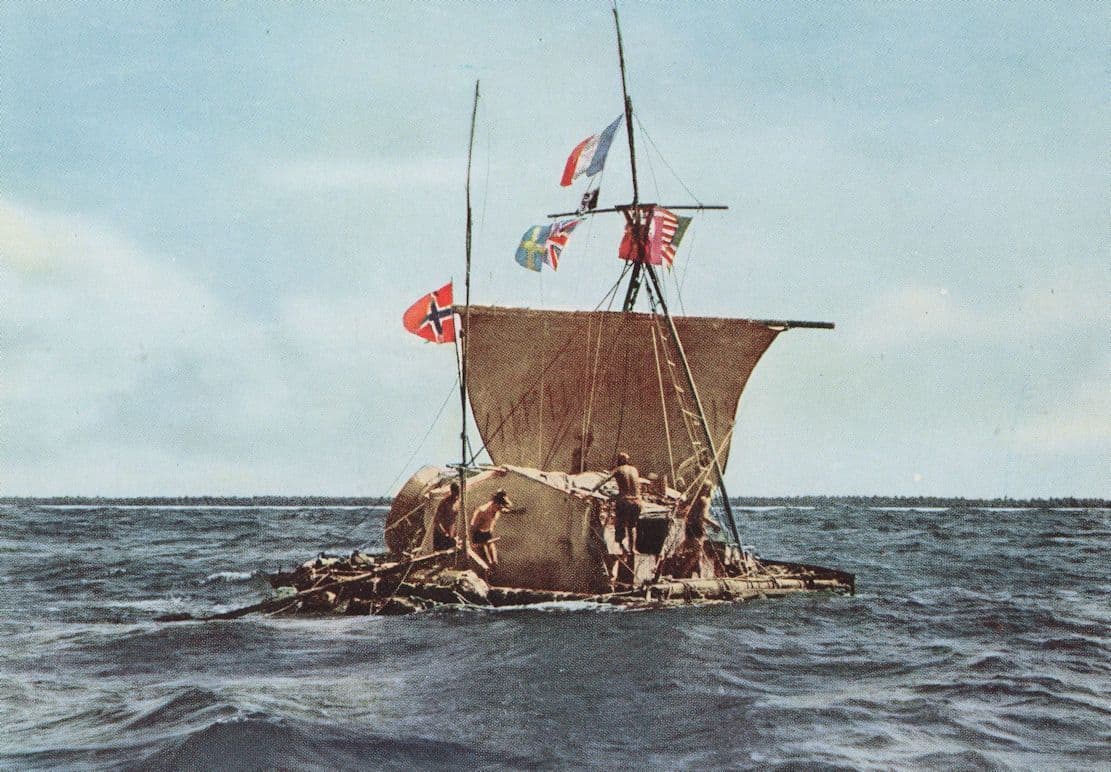 Sailboat Kon-Tiki Expedition 1947 Inside Polynesia Postcard