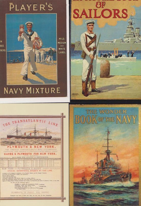 Sailor Book Navy Wonder Players Mixture Plymouth Boat 4x Advertising Postcard s