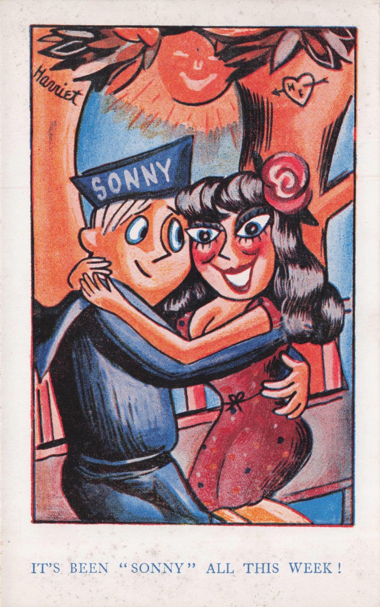 Sailor Called Sonny Love Romance Old 1960s Comic Postcard