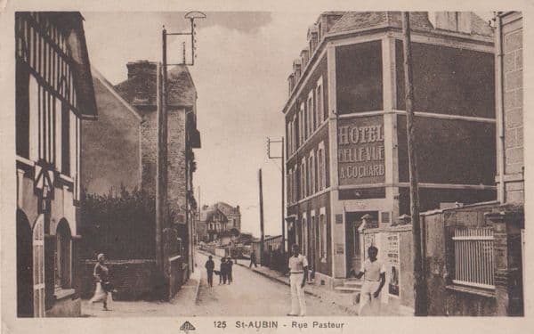 Saint Aubin Hotel BelleVue Belle Vue Rue Pasteur Antique Postcard