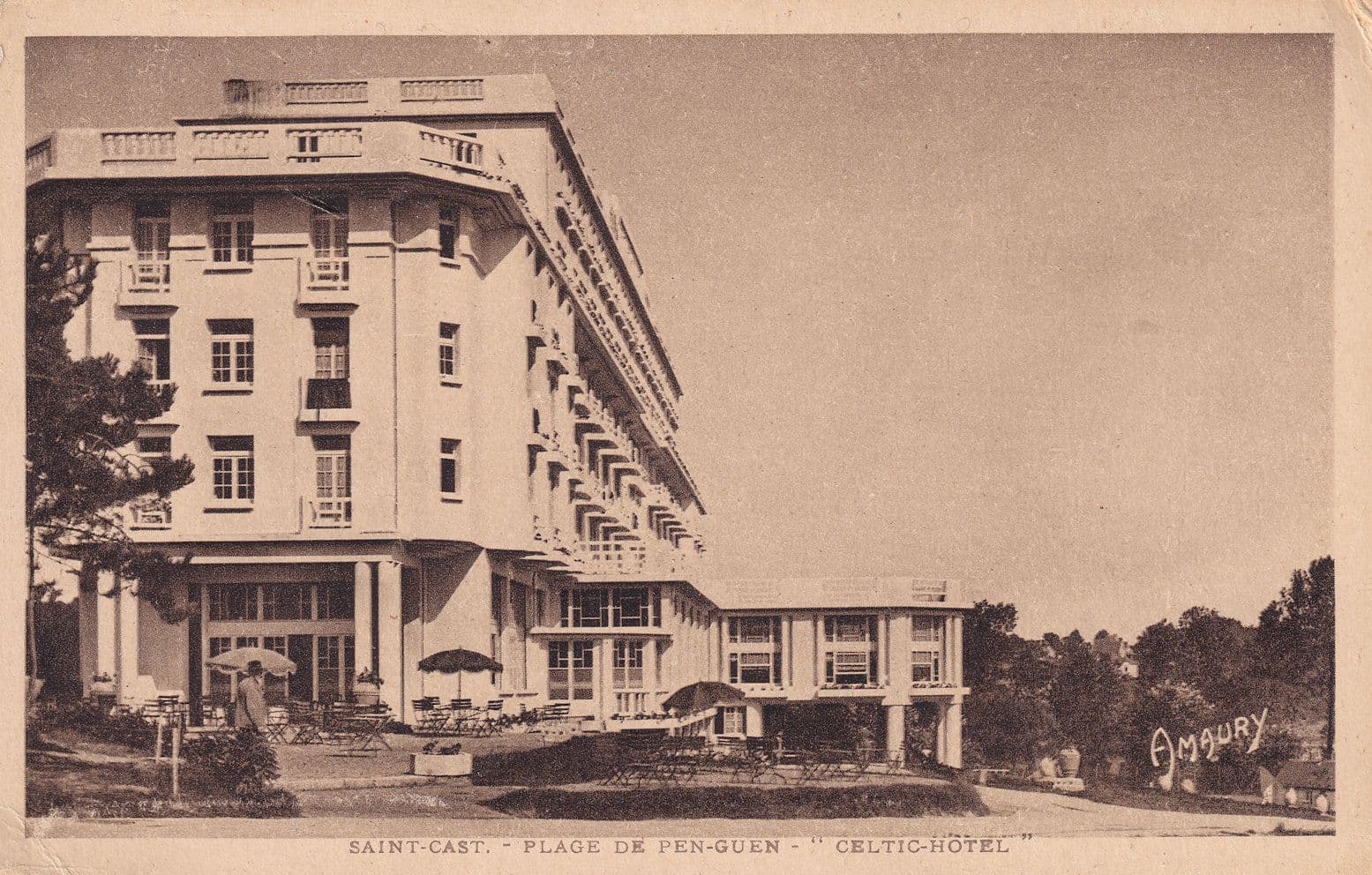Saint Cast Plage de Pen Guen Le Celtic Hotel Postcard