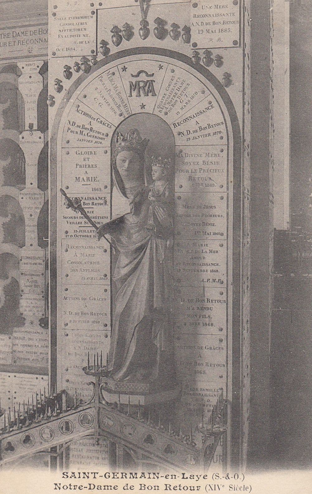 Saint Germain En Leye Notre Dame De Bon Retour Statue Postcard