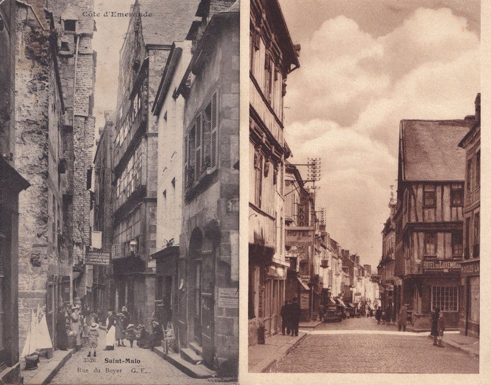 Saint Malo Rue De Boyer Bayeaux 2x Old French Postcard s