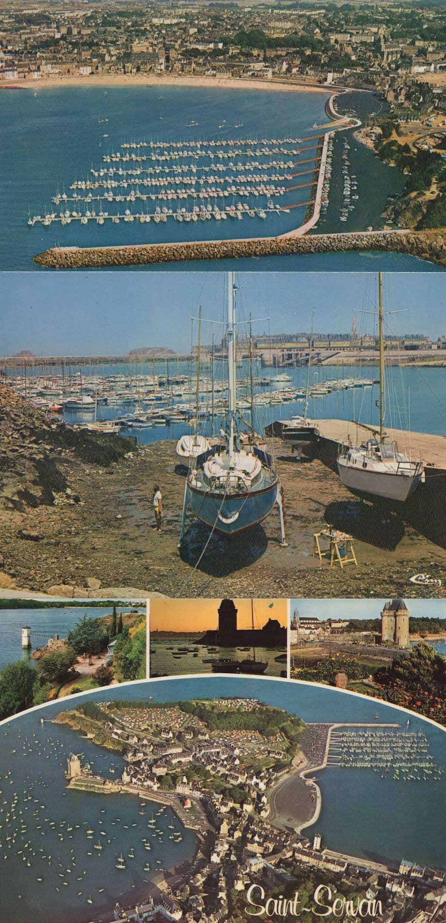 Saint Servan St Fishing Boats France Harbour 3x Postcard s