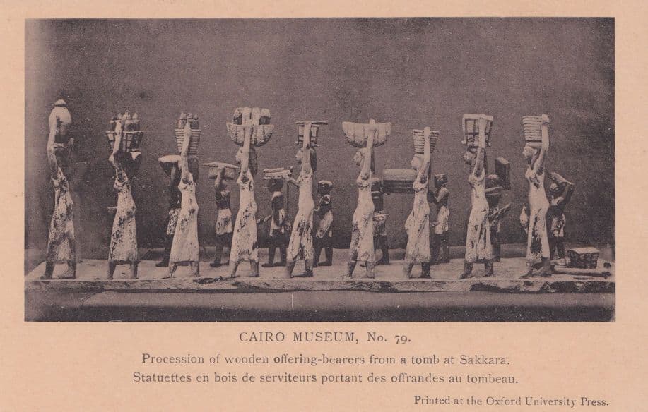 Sakkara Tomb Procession Of Wooden Offering Bearers Egyptian Postcard