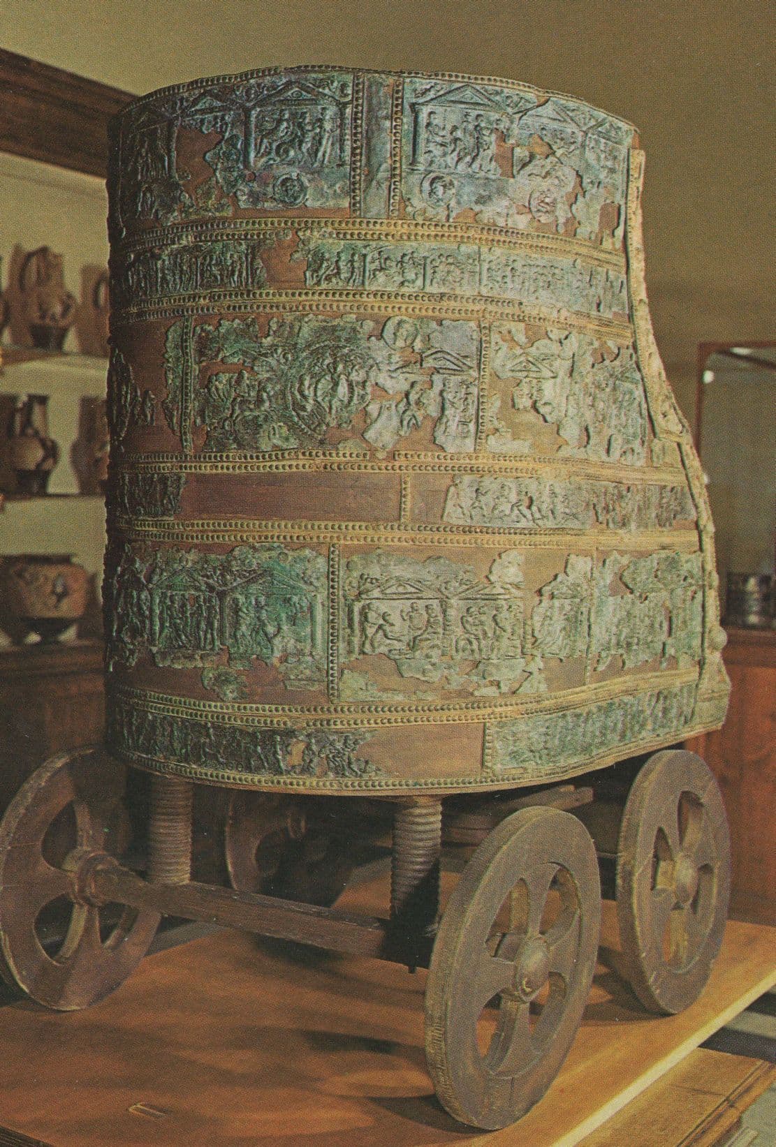 Sala Castellani Giant Jug On Wheels Italian Transport Postcard