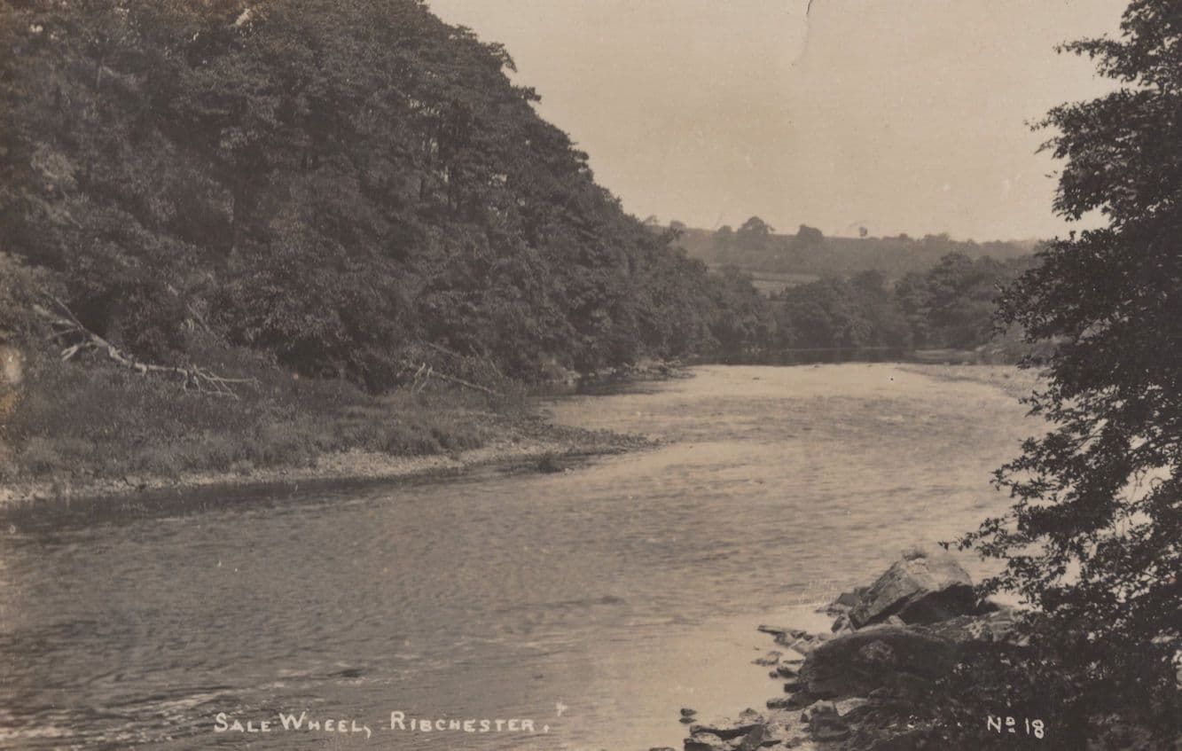 Sale Wheel Ribchester Lancashire Antique River Rare RPC Postcard