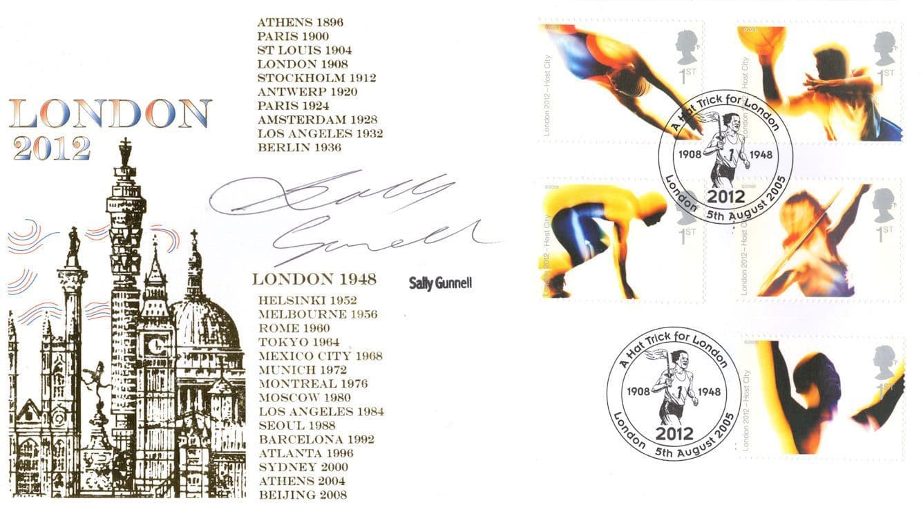 Sally Gunnell London 2012 Olympic Games Hand Signed FDC