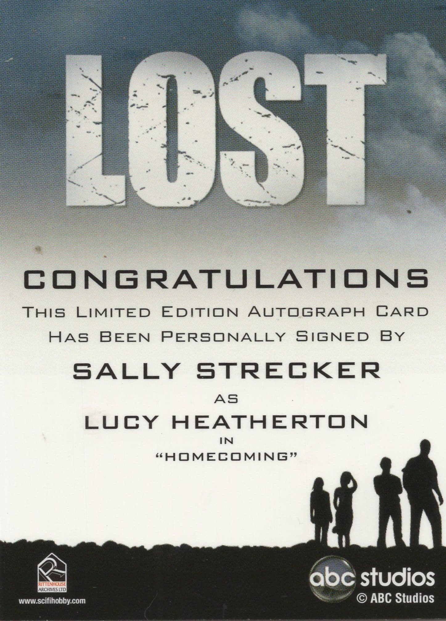 Sally Strecker as Lucy Lost TV Show Hand Signed Autograph Card Photo