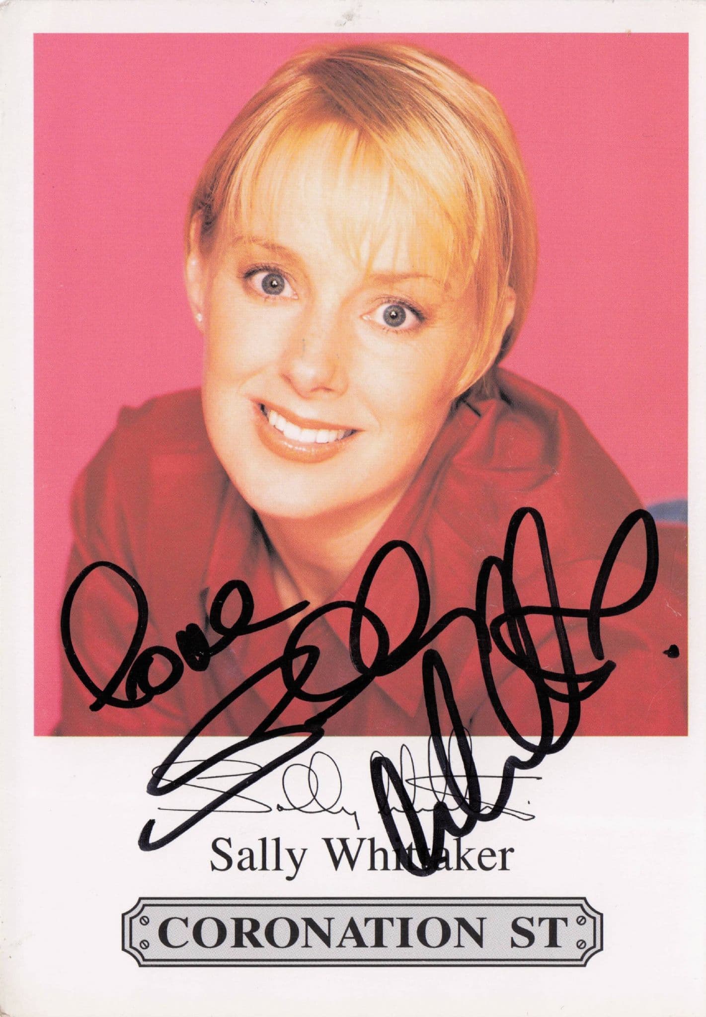Sally Whittaker Coronation Street Hand Signed Cast Card Photo
