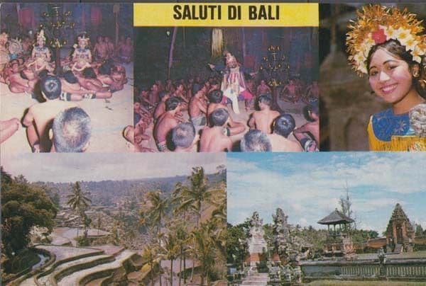 Saluti Di Bali Custom Fashion Tribe Tribal Dance Prayer Greetings Rare Postcard