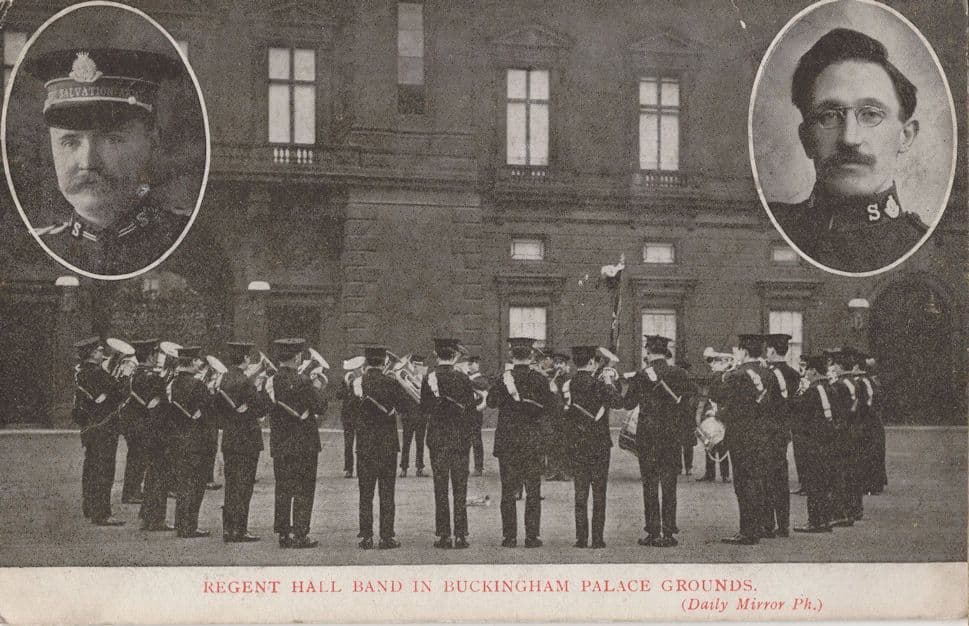Salvation Army Regent Hall Band in London Buckingham Palace Old Postcard