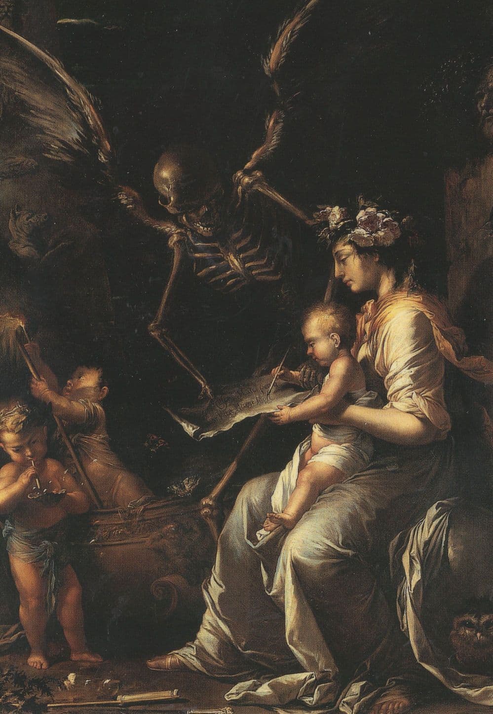 Salvator Rosa Human Frailty Cambridge Painting Postcard