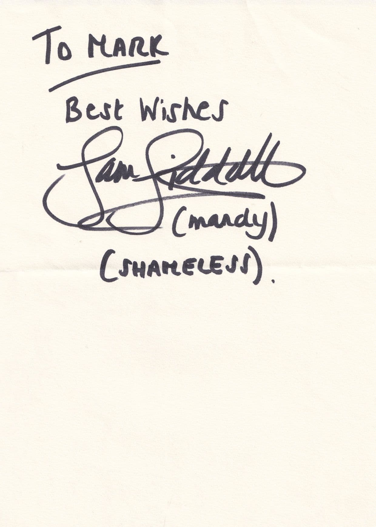 Samantha Siddall in Shameless as Mandy Maguire Giant Hand Signed Autograph