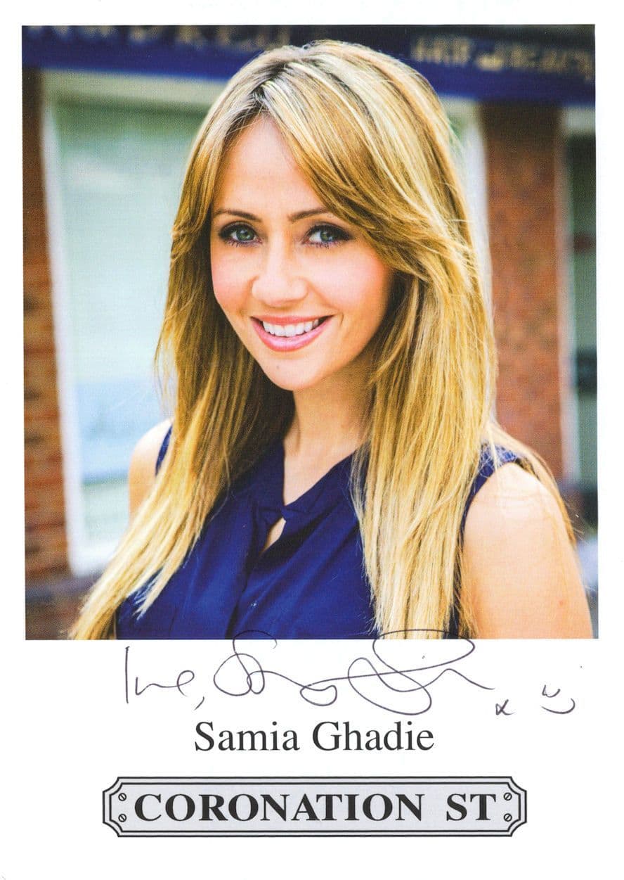 Samia Ghadie Coronation Street Rare Alternative Hand Signed Cast Photo