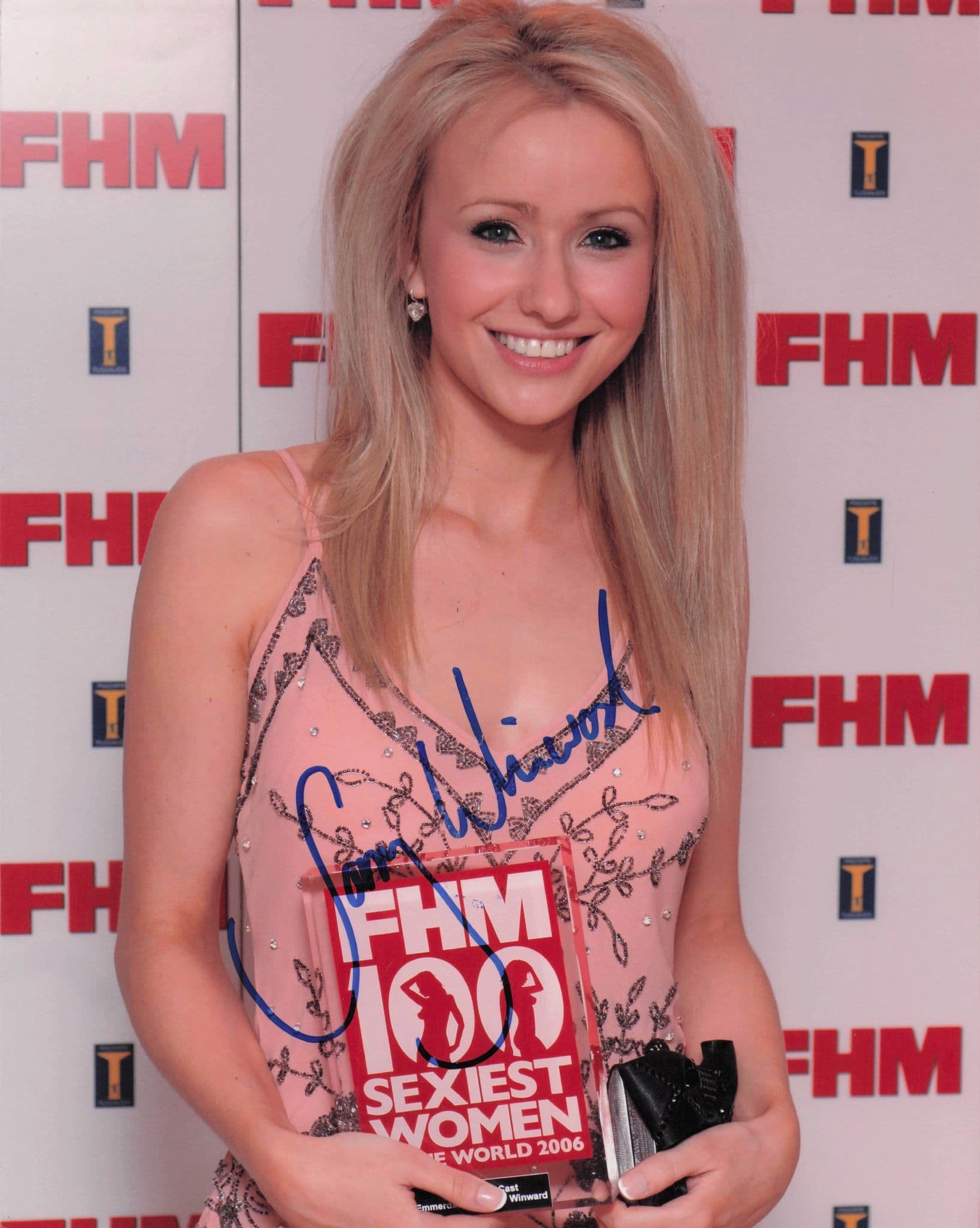 Sammy Winward Emmerdale FHM Sexiest Woman Award 10x8 Hand Signed Photo