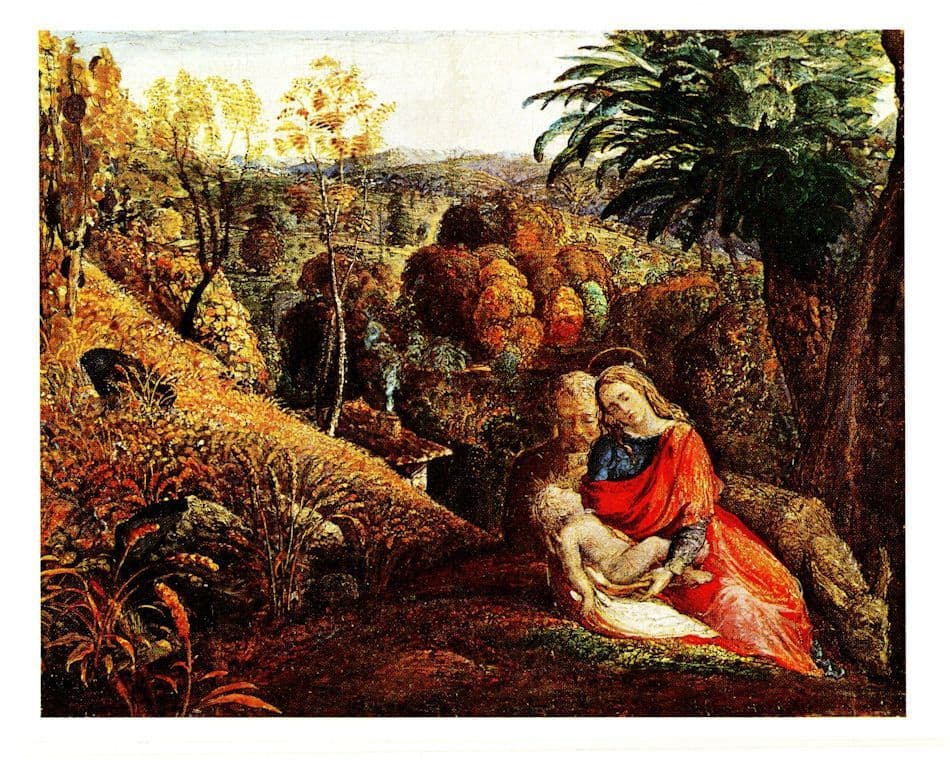 Samuel Palmer The Rest On The Flight Painting Postcard