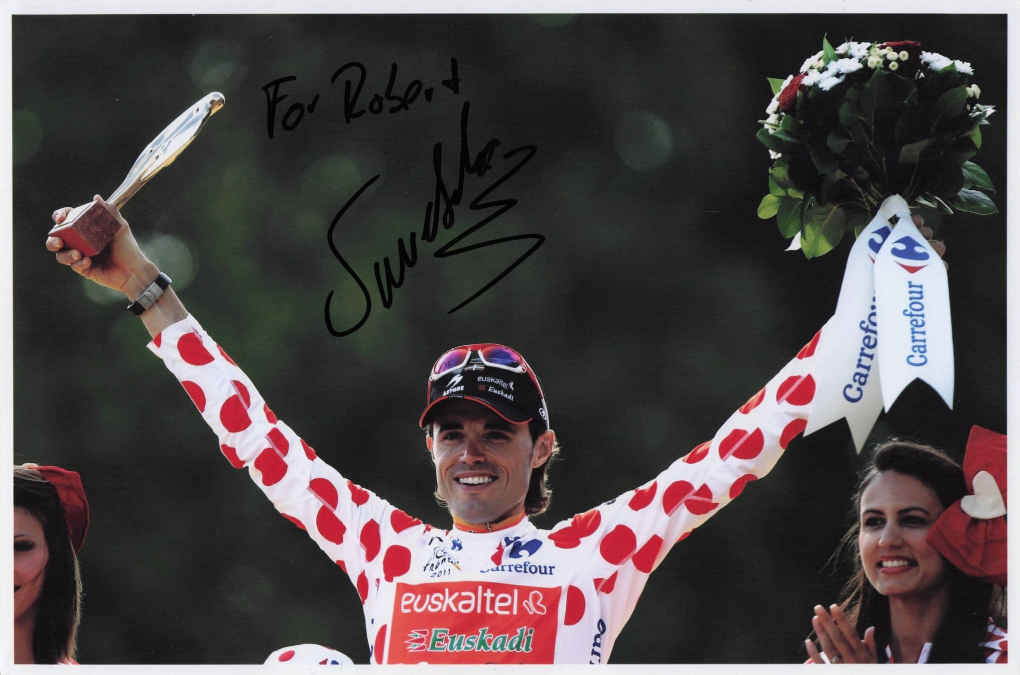 Samuel Sanchez Spanish Cycling 2011 Tour De France 12x8 Hand Signed Photo