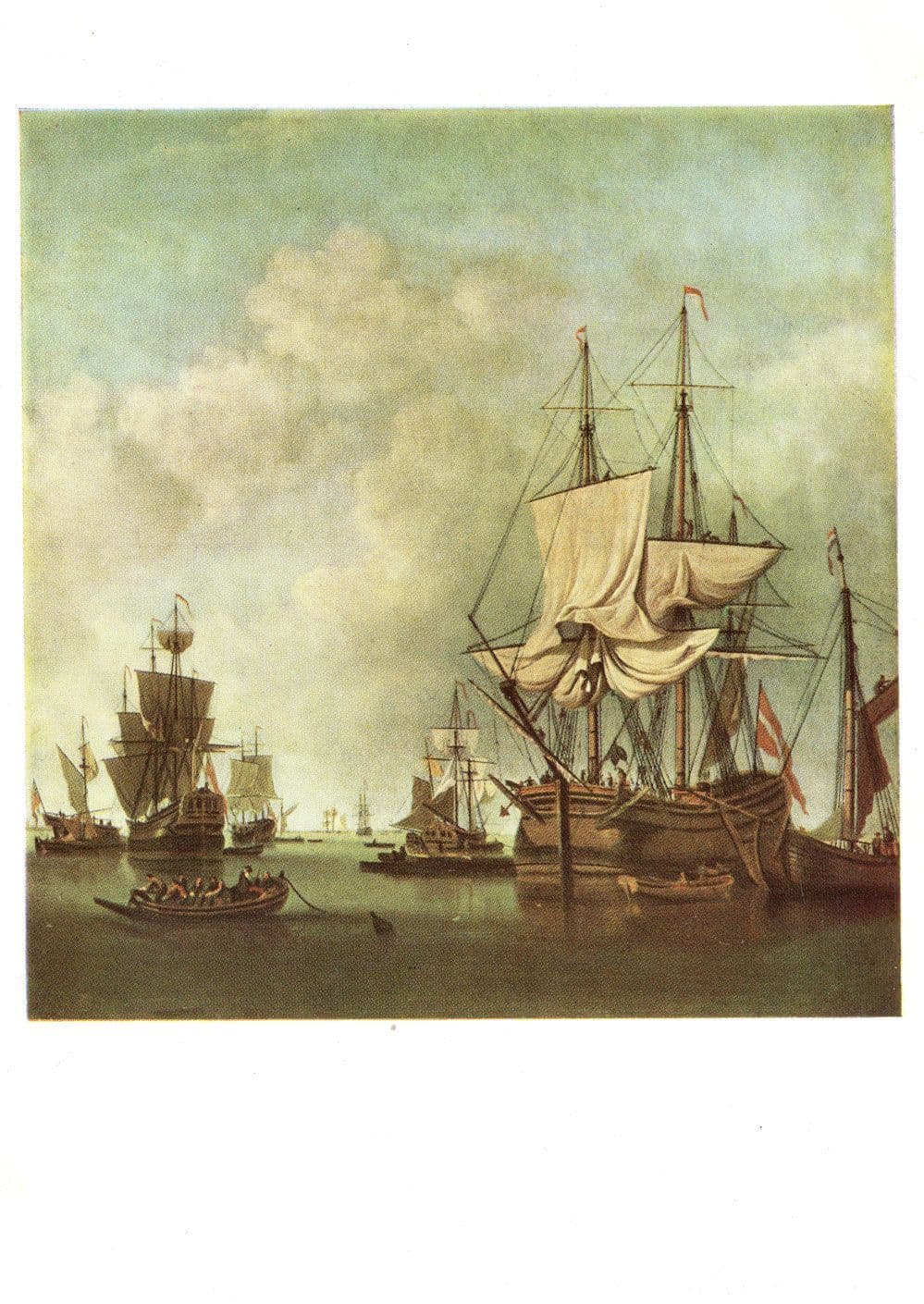 Samuel Scott A Timber Bark Fetching Her Anchor Painting Postcard