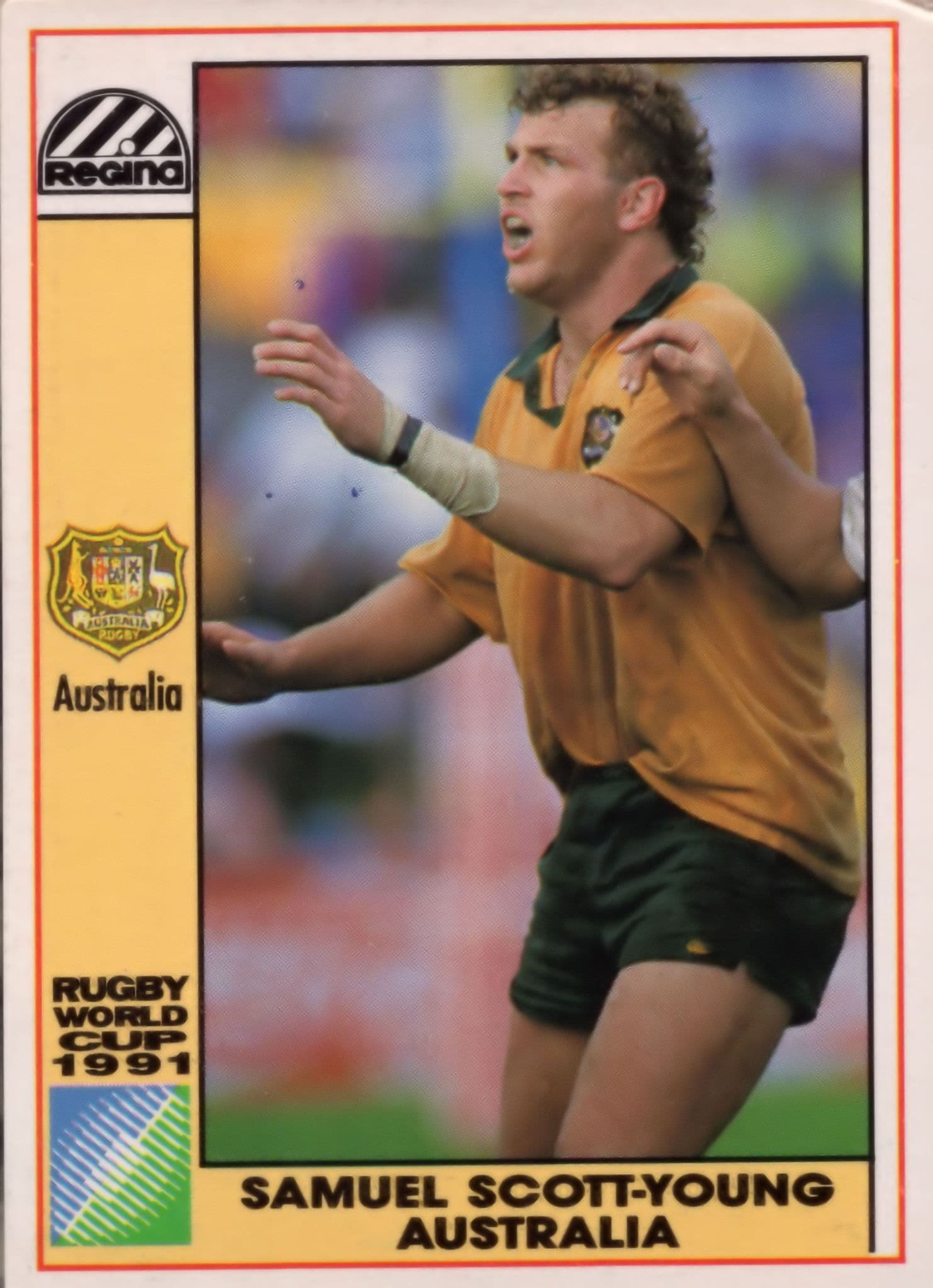 Samuel Scott Young Australia Hand Signed Rugby 1991 World Cup Card Photo