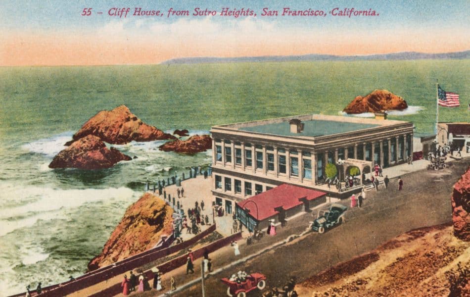 San Francisco Cliff House From Satro Heights Old USA Postcard