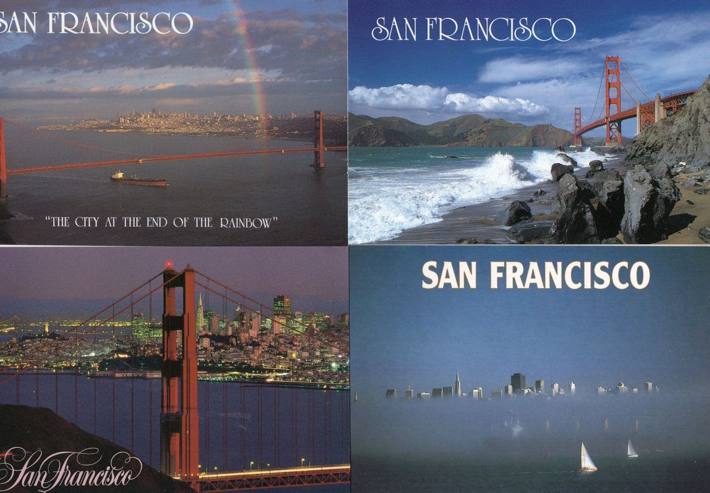 San Fransisco Water Views City At End Of The Rainbow 4x Postcard s