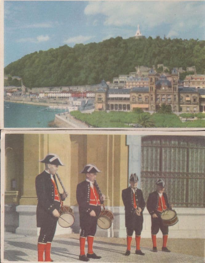 San Sebastian Chistularis Band Town Hall 2x Spanish Postcard s