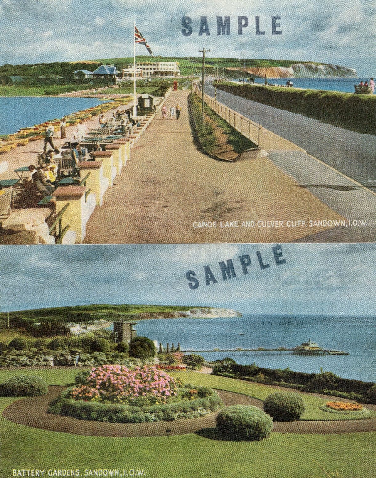 Sandown Isle Of Wight 2x Rare SAMPLE 1970s Postcard s