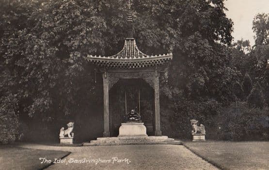 Sandringham Park Idol Buddha Statue Norfolk Antique Real Photo Postcard