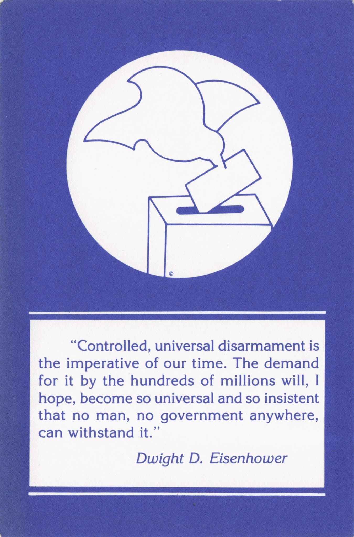 Sane Nuclear Protest Eisenhower Bird Posting Letter Campaign Postcard