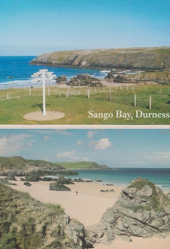Sango Bay Durness Signpost Golden Sands 2x Postcard s
