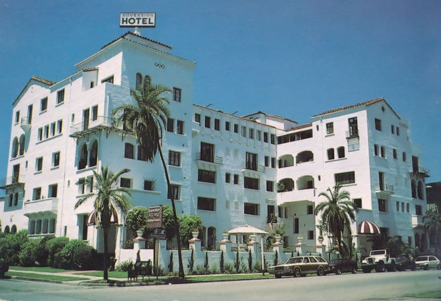 Santa Monica Sovereign Hotel Calafornia Postcard