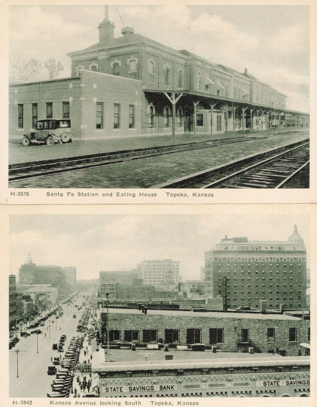 Sante Fe Station Restaurant Kansas Avenue South USA 2x Old Postcard s