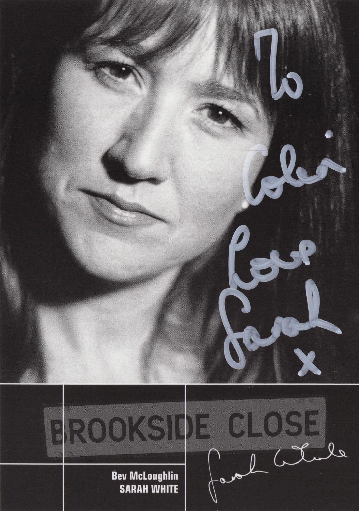 Sarah White as Bev McLoughlin Brookside Hand Signed Cast Card Photo