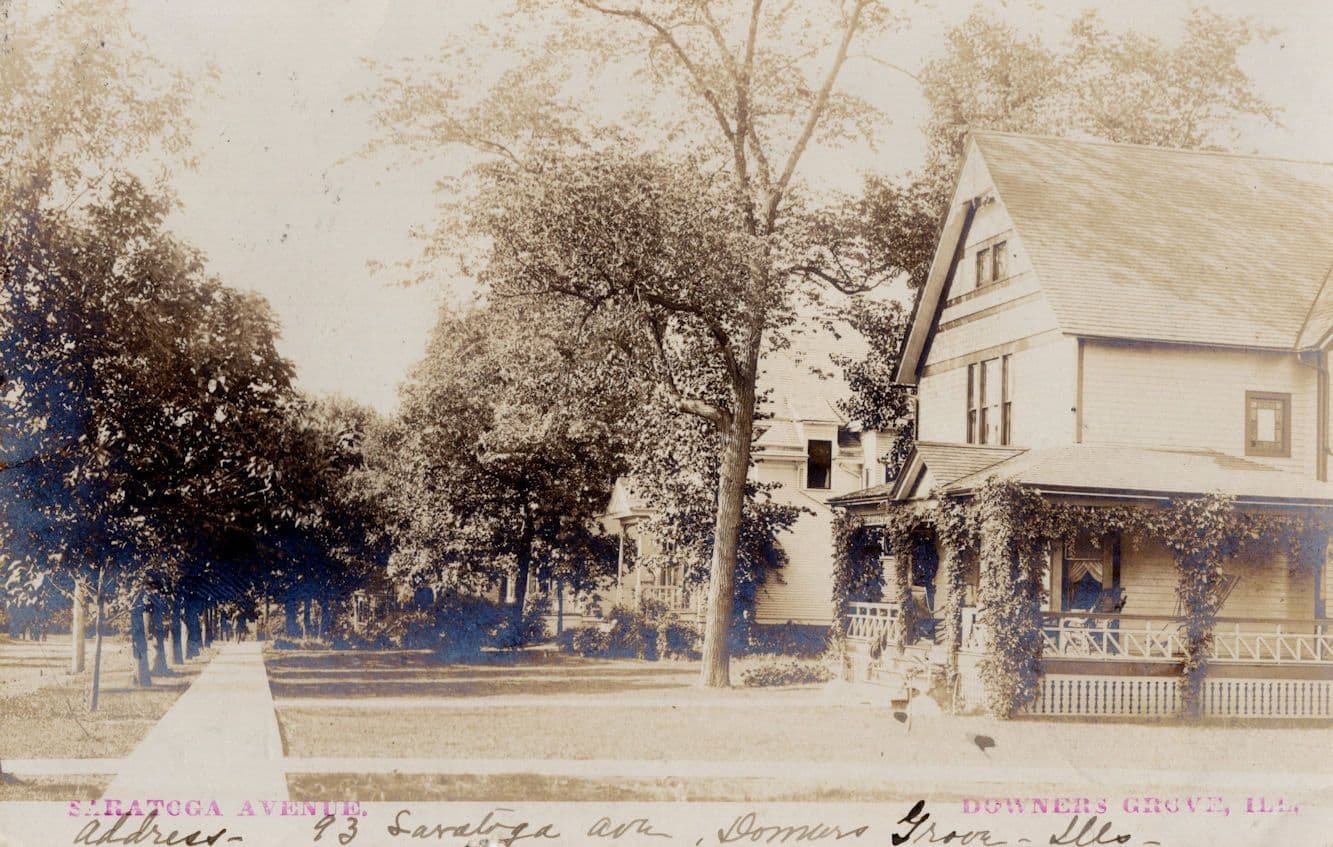 Saratoga Avenue Downers Grove Illinois USA Antique Rare Postcard