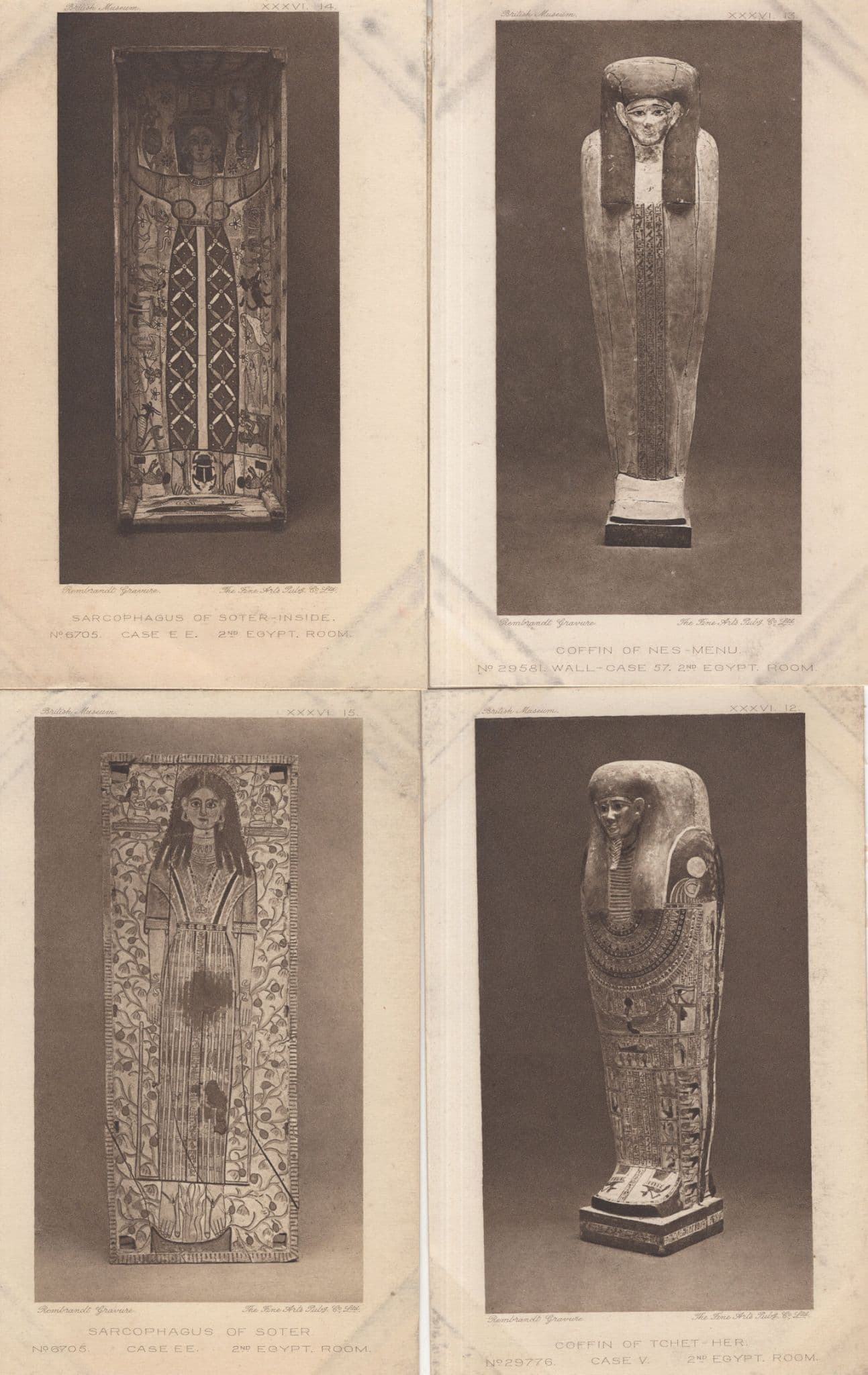 Sarcophagus Of Soter Nes-Menij Soter Tchet-her 4x Egypt Postcard s