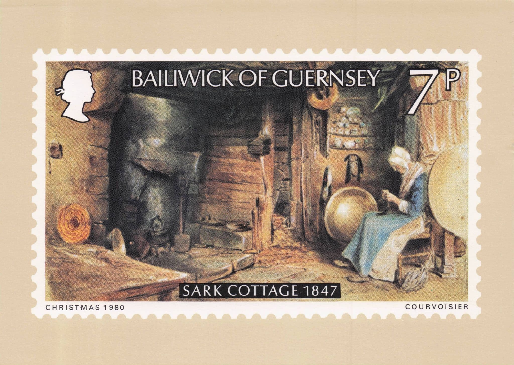 Sark Cottage Interior Bailwick Of Guernsey Victorian Stunning Painting Postcard
