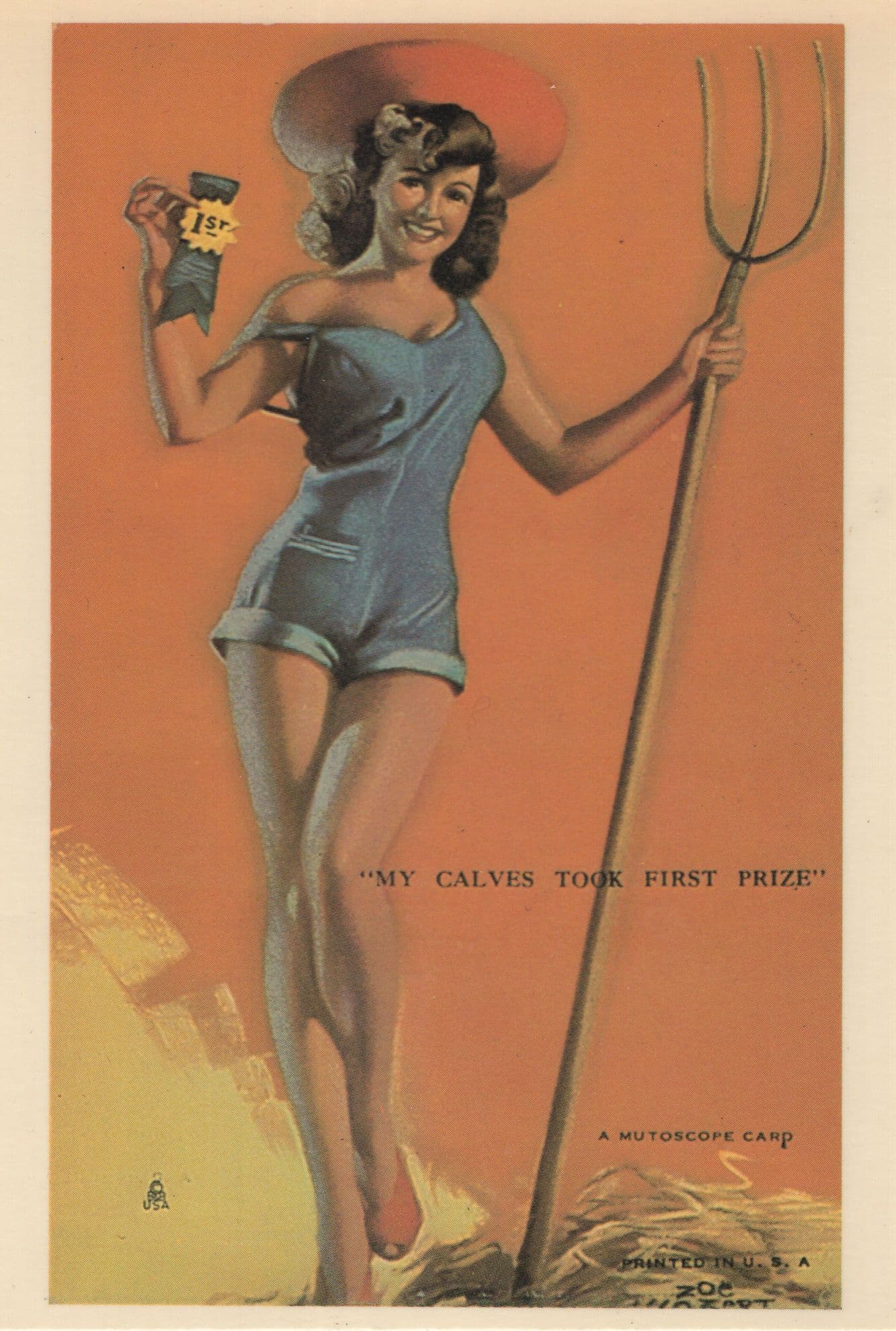 Satan Woman in Beauty Parade Wins First Prize Postcard