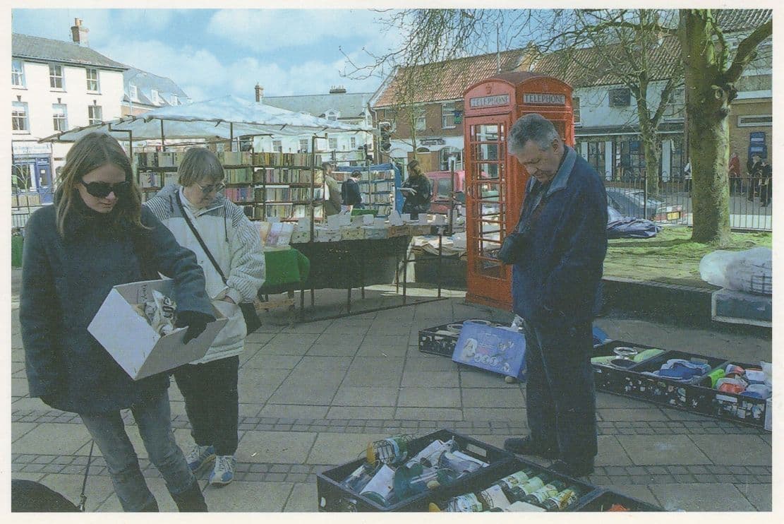 Saturday Market Swaffham Norfolk Telephone Box Postcard