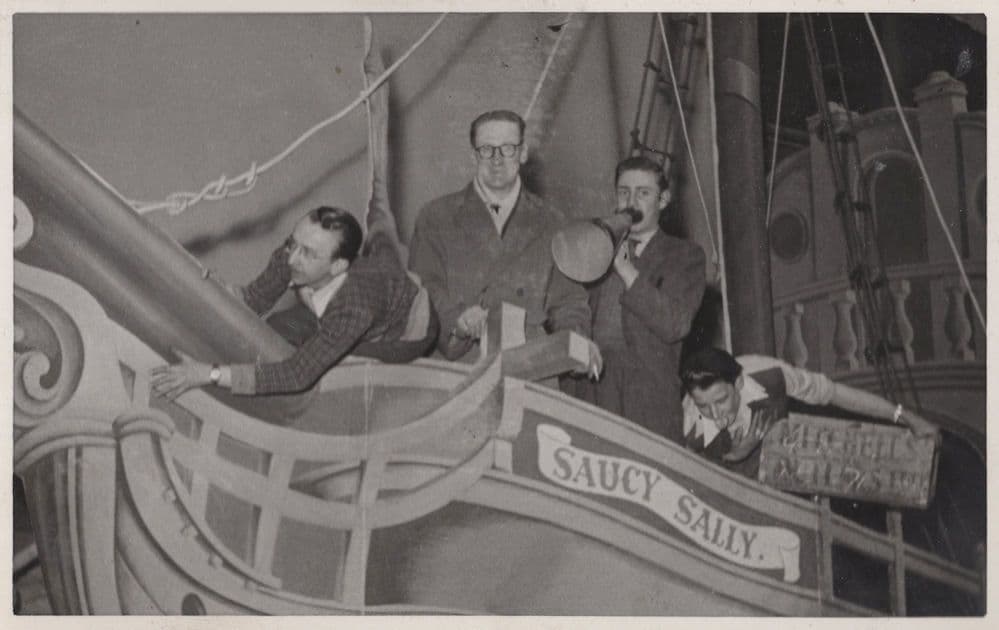 Saucy Sally Theatre Tannoy Antique Circus Postcard Size Old Photo