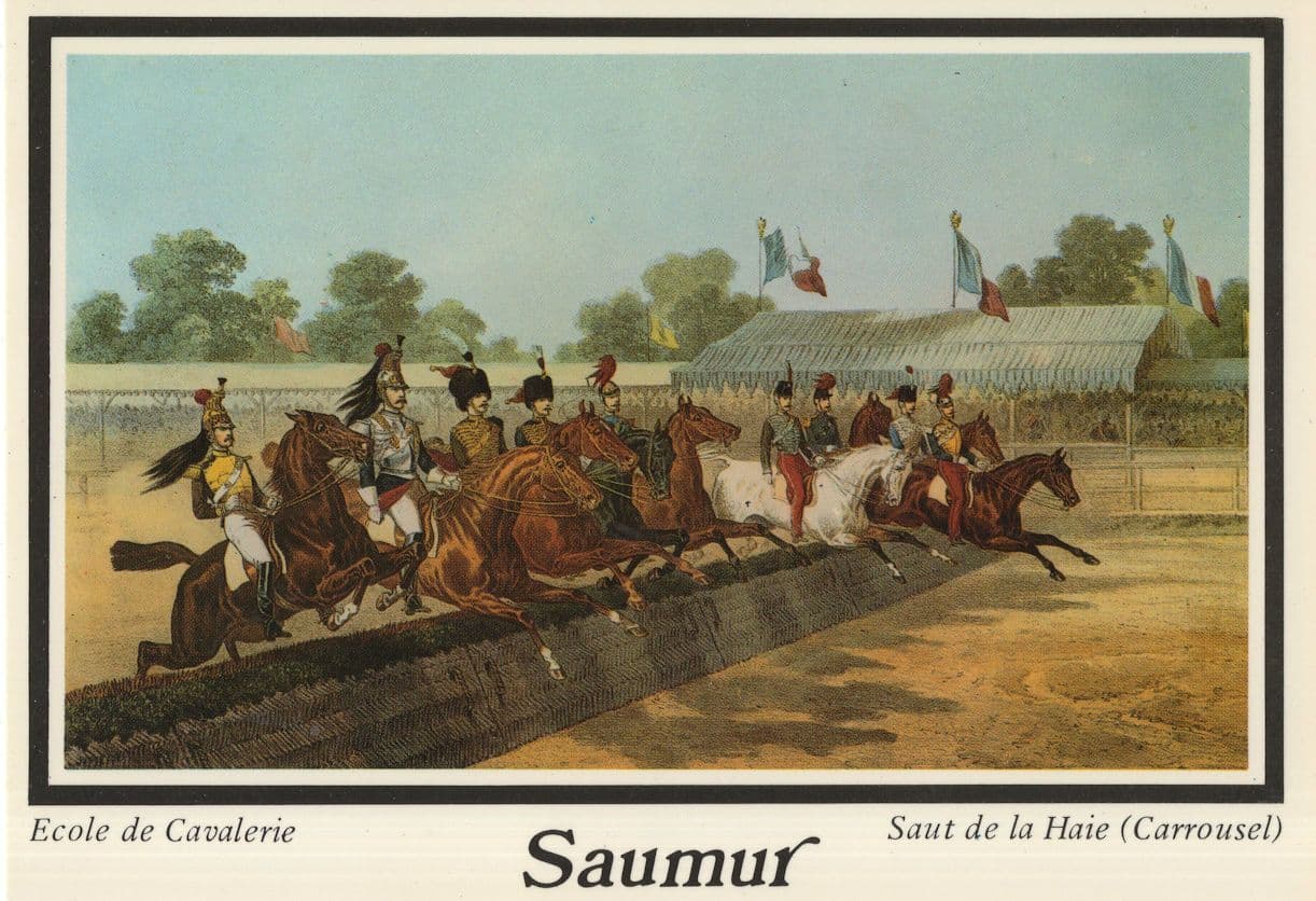 Saumur Ecole French Horse Race Saut De La Haie Corrousel Postcard